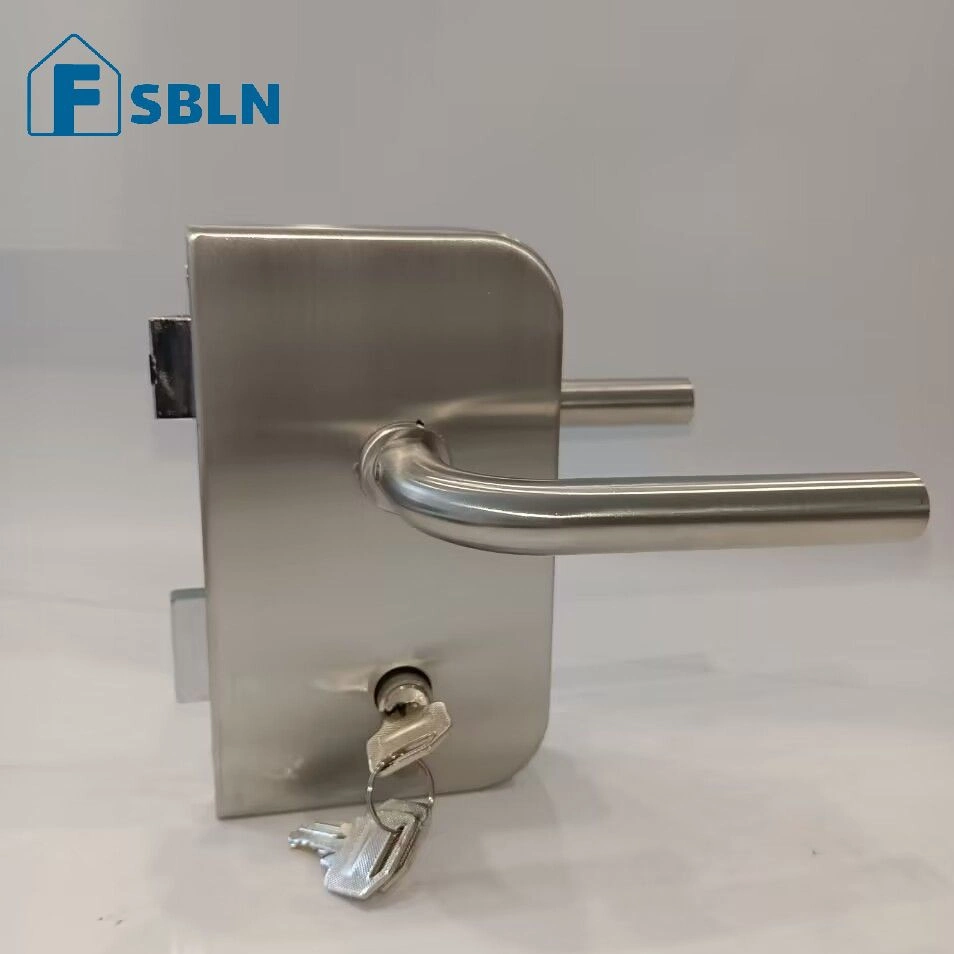 Manufacturer of Frameless Sliding Glass Door Handle Lock with High Security Stainless Steel Glass Lock and Key