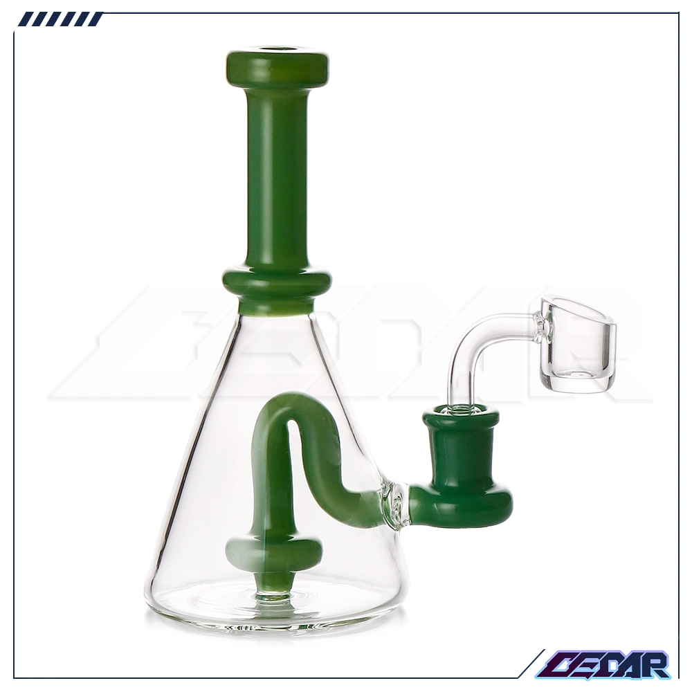 Nuevo diseño 6,5 pulgadas forma cónica fumar tubería de agua 14mm Cuarzo Banger vidrio aceite Rig DAB Rig