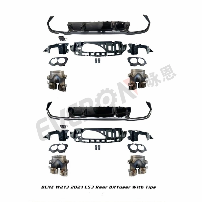 Actualizado E53 AMG labio difusor del paragolpes trasero de Mercedes Benz Clase E W213 2020-2022