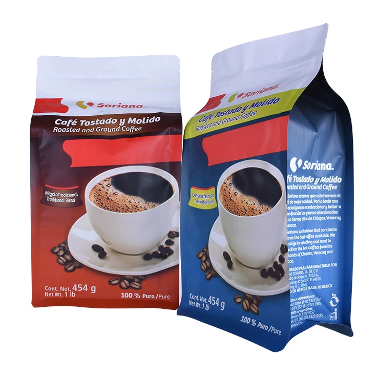 Organic Luxury Biodegradable Zip Personalized Resealable Side Gusset Foil Bag for Coffee Packing