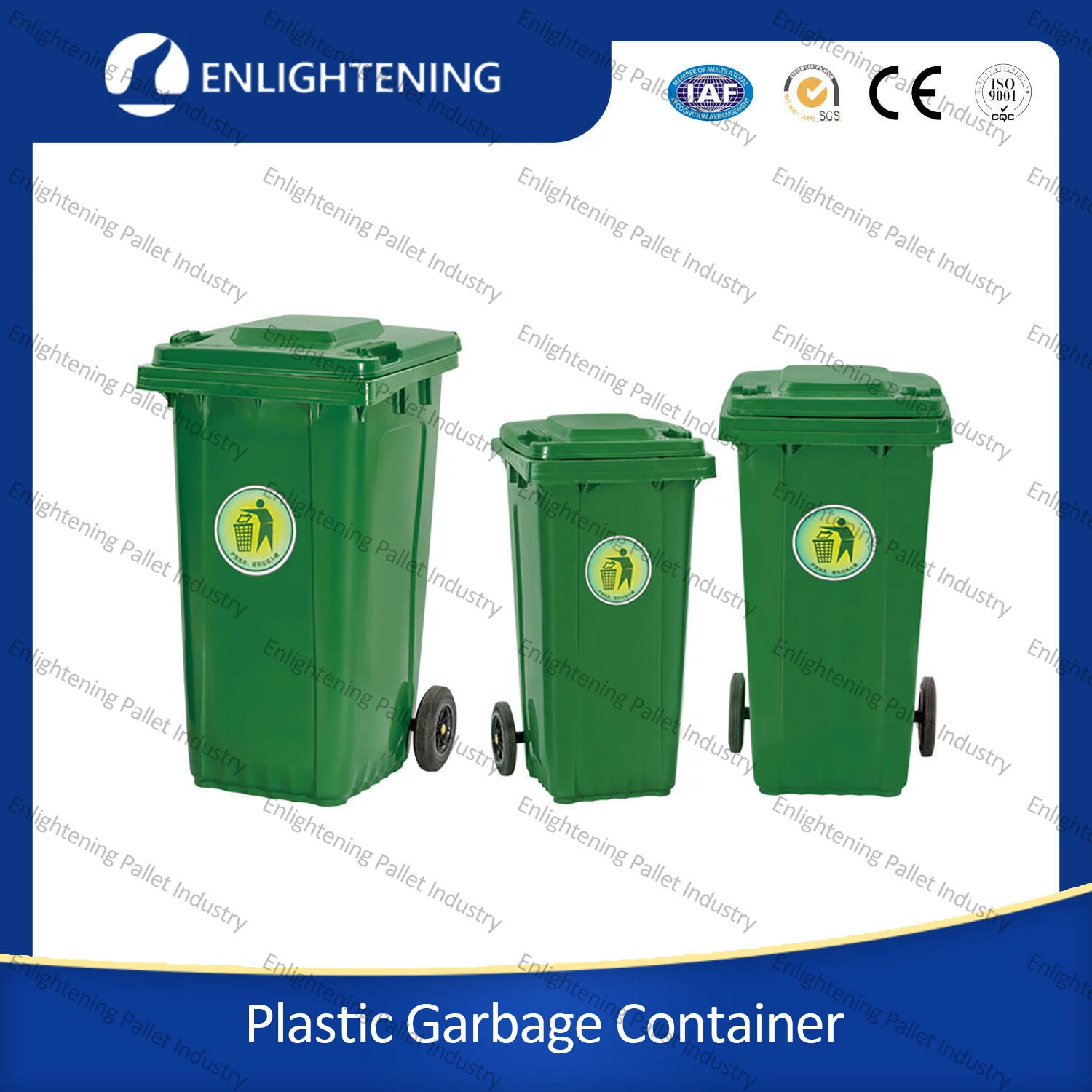 30 50 80 100 120 240 360 660 1100 Liter Customized Color Outdoor Mobile Virgin HDPE Waste Garbage Wheelie Rubbish Trash Plastic Recycle Bin for Food Waste