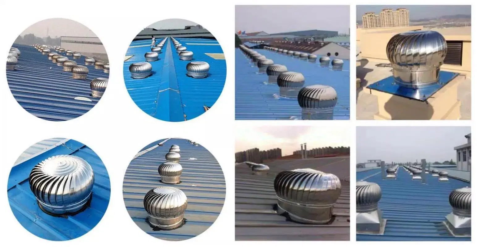 Stainless Steel Material Wind Driven Circle Turbine No Power Roof Ventilation Fan