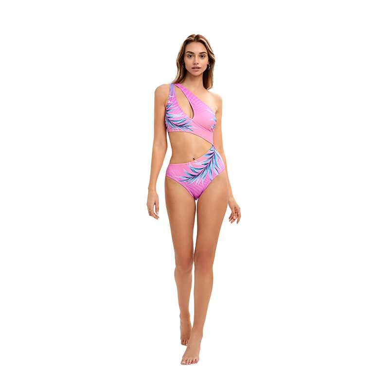 Shinny Swimwear Strapless Top Bikini Ruched Logo Bathing Suit