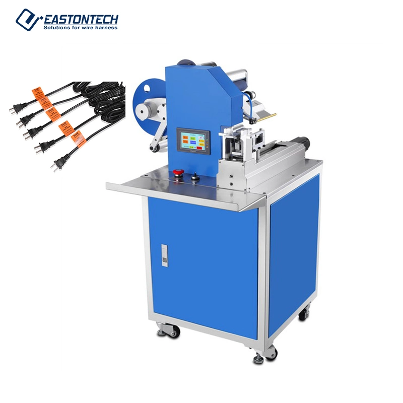 Automatic Cable Labels Fold Tags Labeling Machine Wooden Case Packaging Type Various Types of Stickers 0.5~0.8 MPa