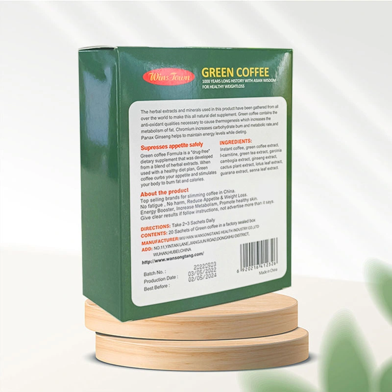 OEM 100% Natural Herbal Fast Result Effective Safe Detox Fat Burning Reduce Weight Control Instant Green Slimming Coffee