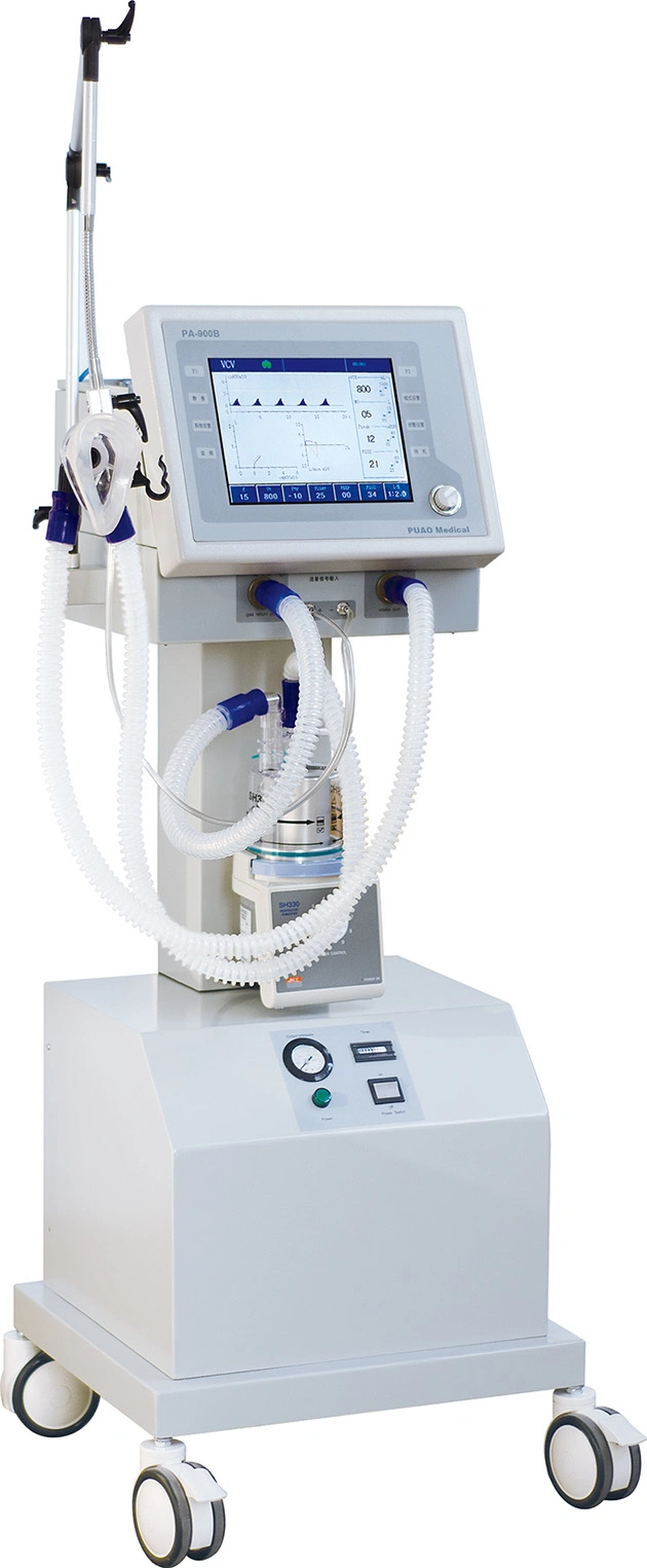 Ventilateur automatique de soins intensifs médicaux avec écran TFT couleur haute visibilité de 10,4 pouces.
