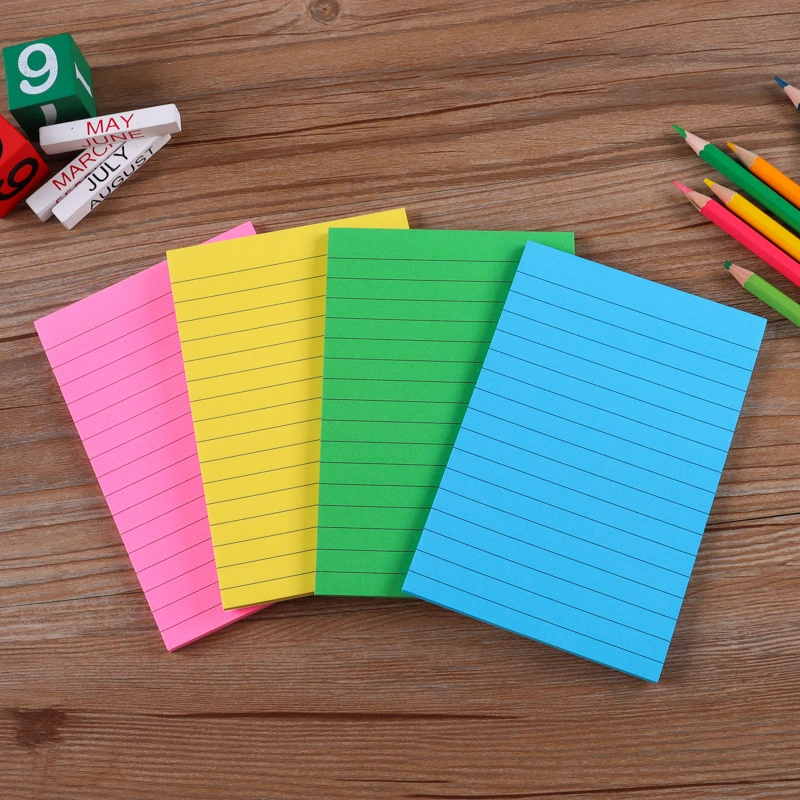 Self-adhesive Lined Sticky Notes, Memo Pads, Notepad 4*6 Inch 100 Sheets Strong Adhesive, Set for Office/School Supply&Office/School&Paper Stationery
