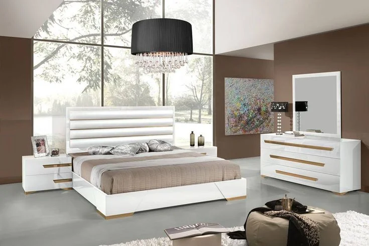 Popular baratos Lujo moderno camas de madera juego de dormitorio Muebles de tamaño King Size