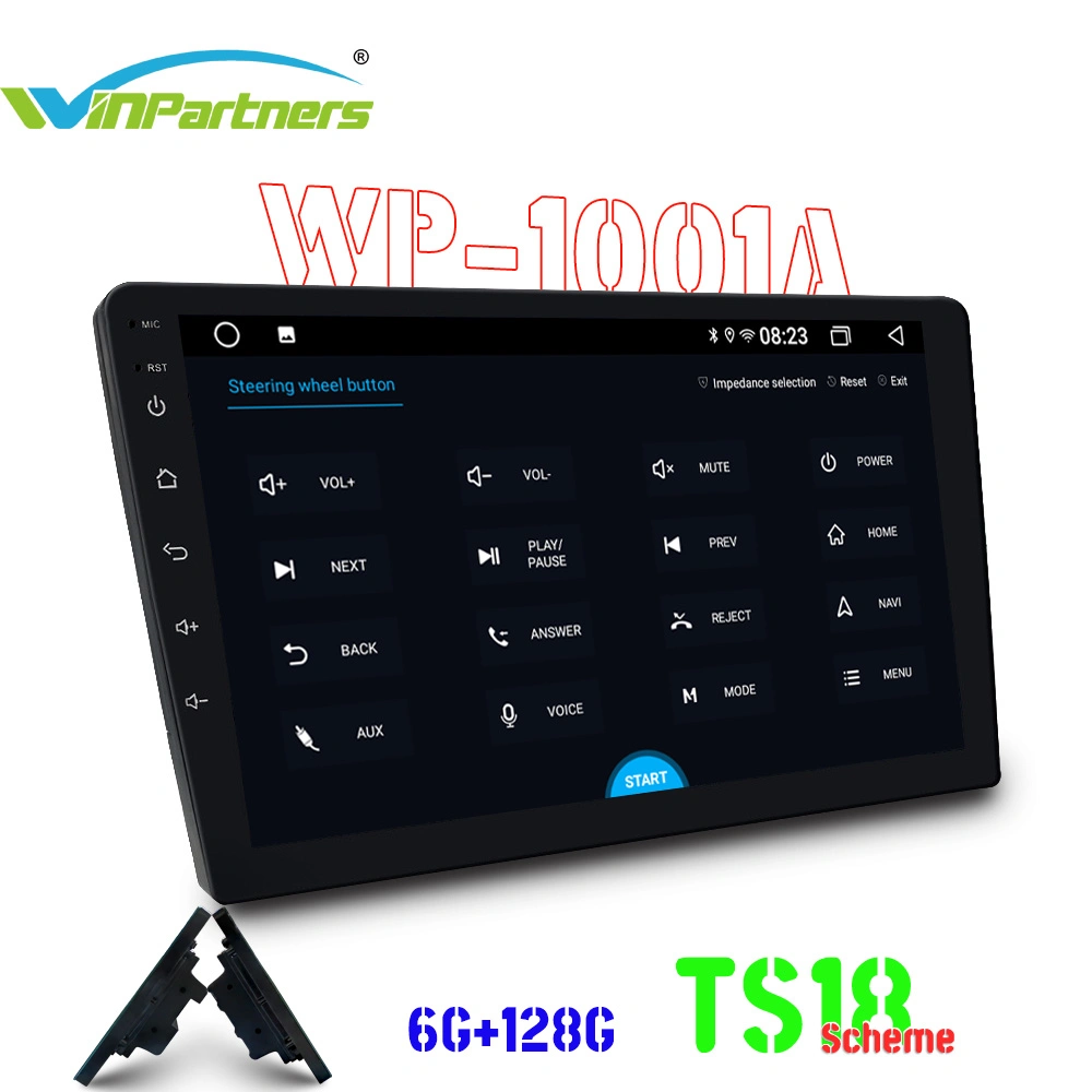 6g+128g de 10 pulgadas, todos en un equipo Android Auto Audio MP5 Player Android Wp1001A