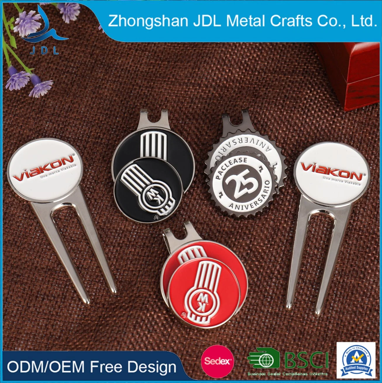 Fashion Custom Cute Cartoon Golf Equipment Pin Tee Ball Marking Personalized Epoxy Laser Engrave Hat Clip with Enamel Ball Marker as Decoration Gift (019)