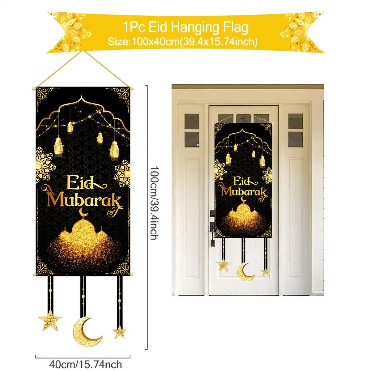 O Ramadão Mubarak Eid do Banner Mubarak Condecorações Festival Muçulmano Decoração fontes de terceiros