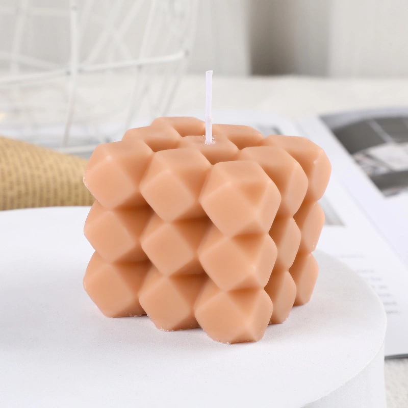 OEM ODM Home Decoration Bubble Soy Wax Cube Shaped Blue Pink Yellow Colorful Scented Candles