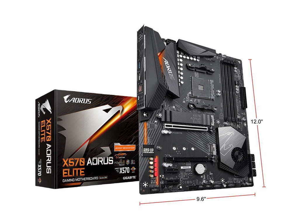 Gigabyte X570 Elite Ryzen Aorus AMD 3000 Pcie 4.0 SATA 6Gb/s 3.2 USB de placa base ATX AMD X570