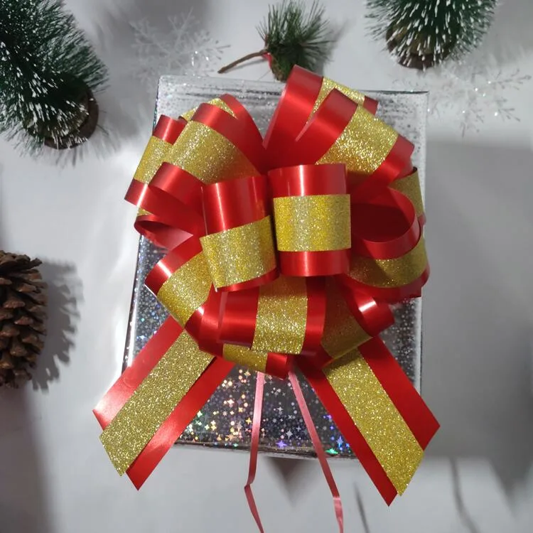 Festa festival férias PP decorativas puxe a string de proa da fita para decorações de Natal por grosso