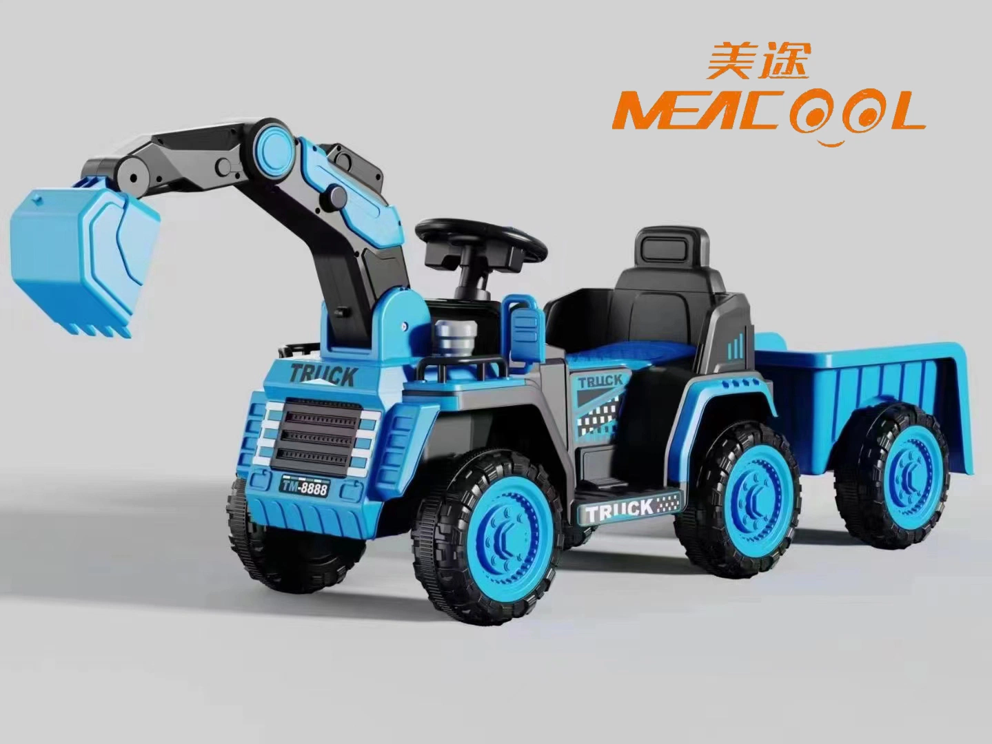 New Model Plastic Toys Children Big Size Battery Truck Kids Remote Control Ride on Truck Excavator