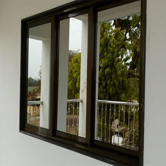 Doble ventana puerta plegable PVC colgado Tienda ventanillas correderas