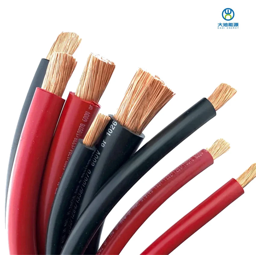 Cable eléctrico de soldadura de cable de cobre con revestimiento de caucho flexible estándar europeo