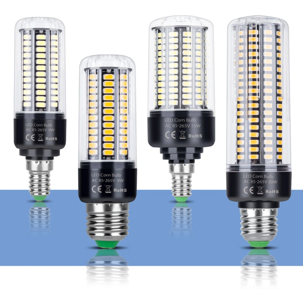 Lâmpada LED E27 E14 5730 lâmpadas de milho SMD 220V 3,5 W, 7 W, 9 W, 12 W, 15 W, 20 W, Ultra Bright Home Candeeiro de mesa tipo lustre