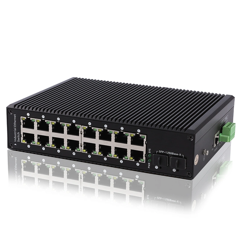 Gigabit Managed Industrial Poe Switch 2 Gigabit SFP Fiber Slot Port Network Switch