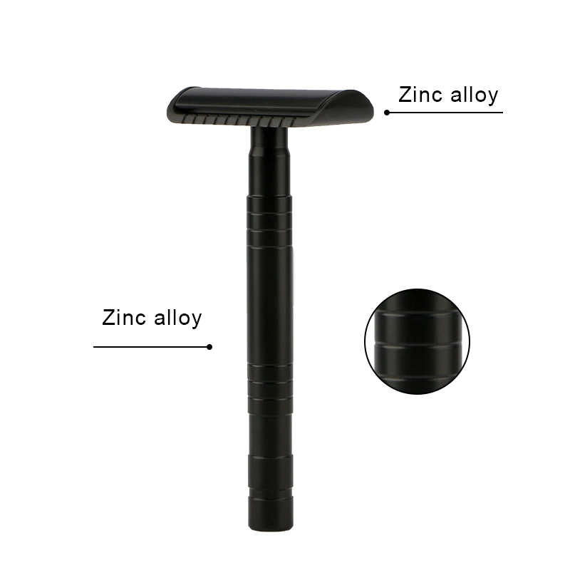 New Arrival Hair Removal Tool Black Color Men&prime; S Shaving Classic Safety Razor with Zinc Alloy Handle