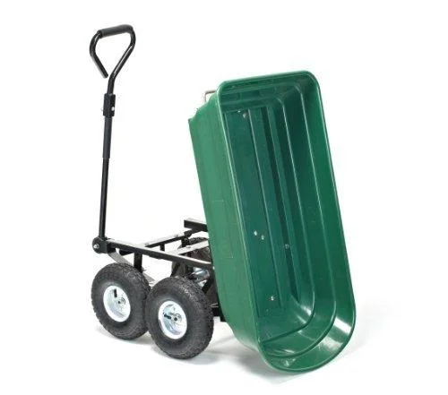 2-in-1 Convertible Handle Gorilla Carts Heavy-Duty Garden Poly Dump Cart