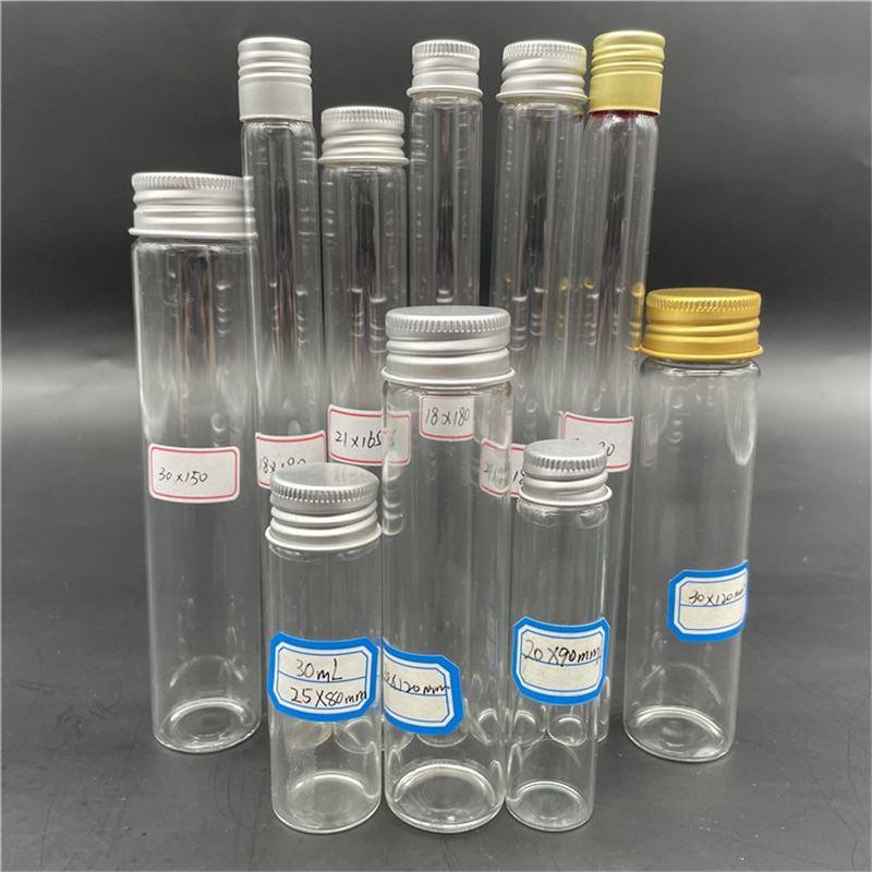 Lab and Medical Flat Bottom Glass Test Tube with Cork Round Bottom Glass Tube for Preroll Packaging