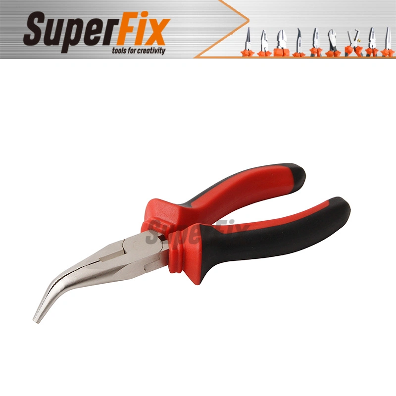 Alicate Professional Plier with PVC Handle, Polish Finish, Carbon Steel, Funcitonal/Cutting/Twisting/Clamping, Long Nose Pliers