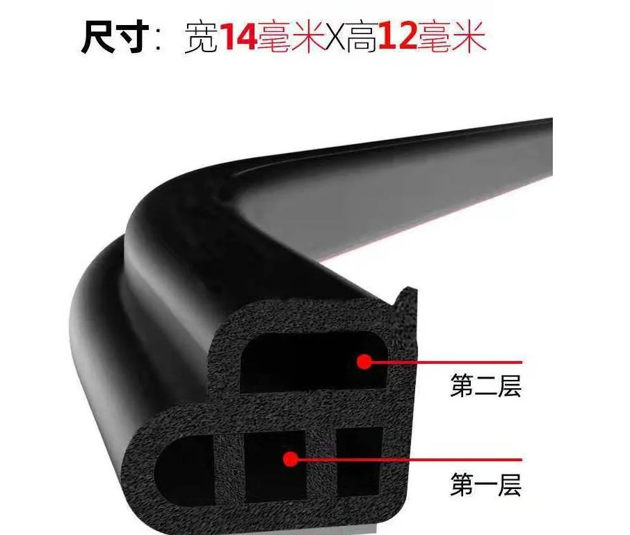 Car Rubber Door Anti Seal Strip Big D Type Mat Waterproof Seals Protector Pad