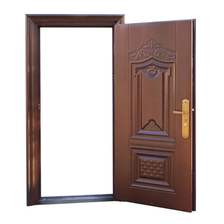 Italian Minimalist Design Security Doors Stainless Steel Wooden Fire Rated Steel Door for Entrance