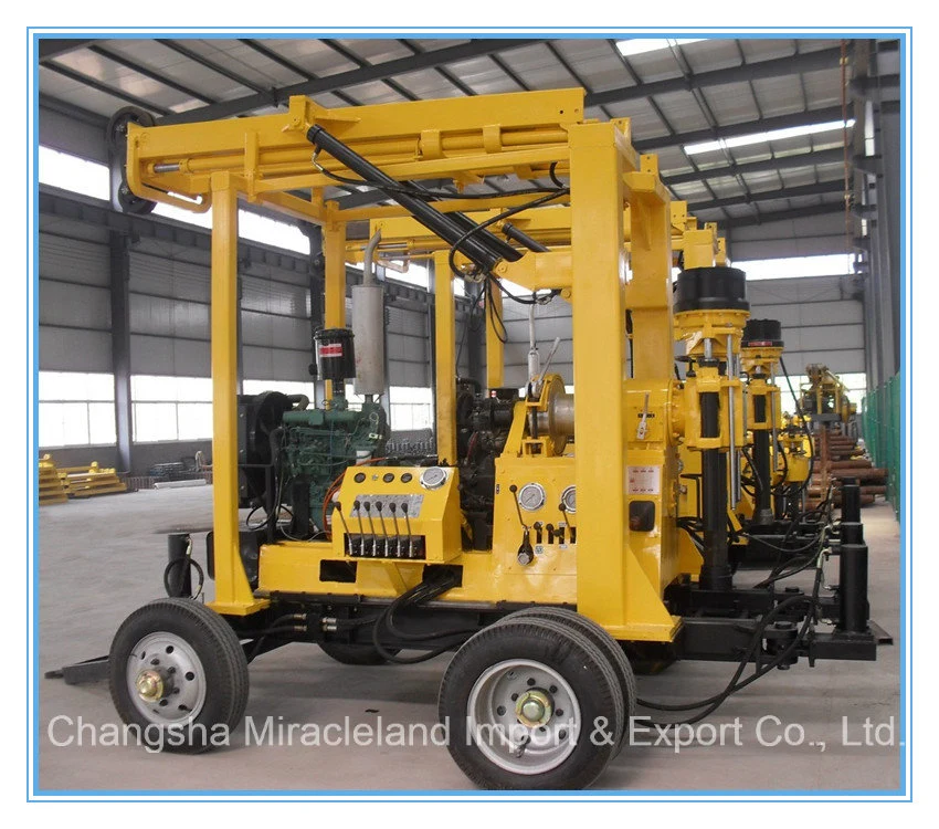 Wheel Trailer Mounted Hydraulic Geological Geotechnical Exploration Core Drill Machine/Water Well Borehole Drilling Rig (300m-600m)