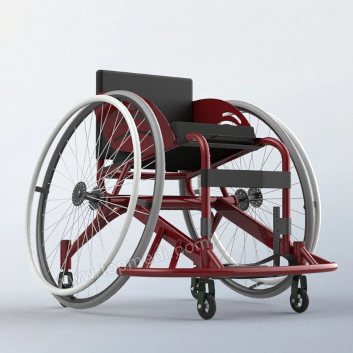 High Speed 6061 Strong Aluminum Frame Topmedi Wheelchairs Sport Wheelchair