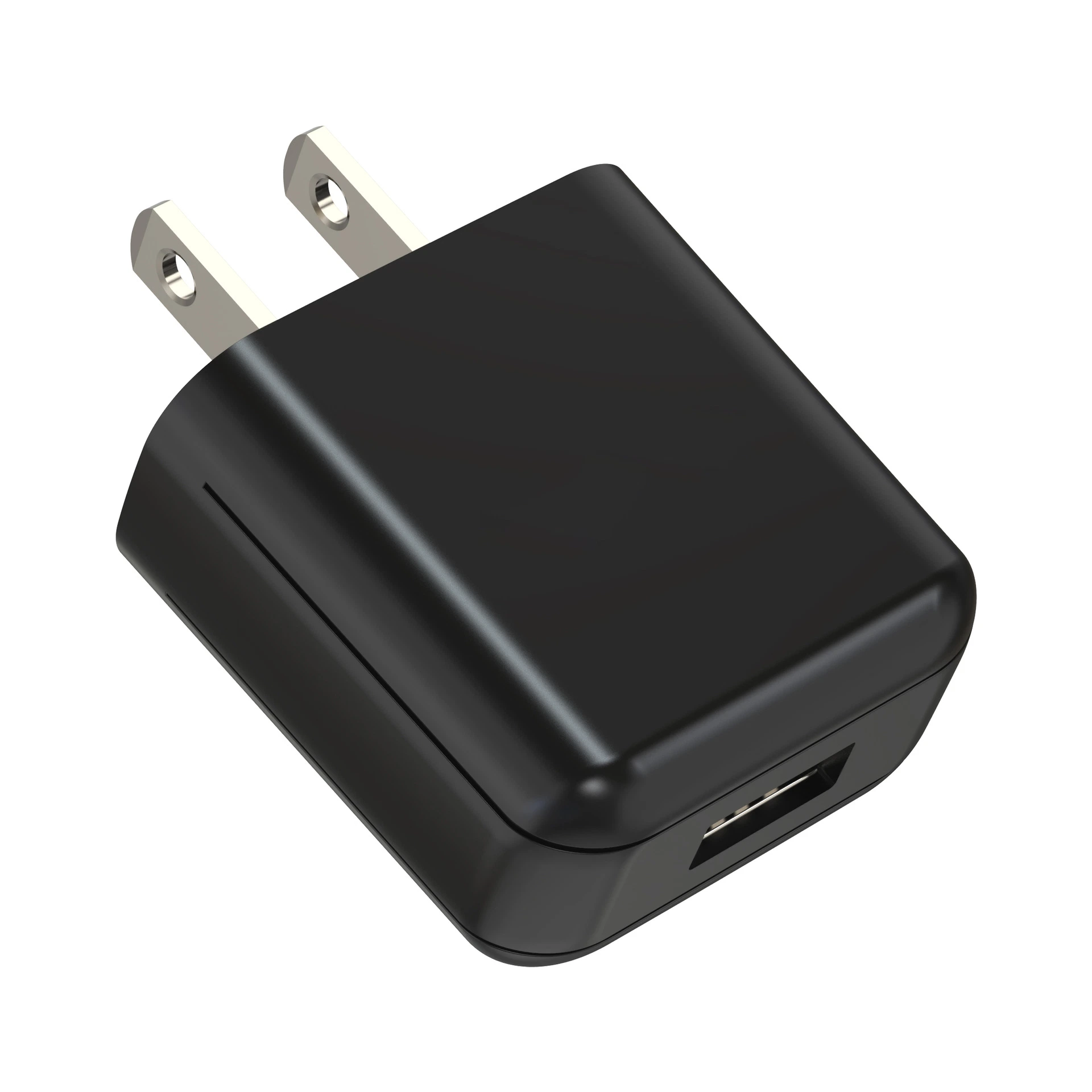 Telemóvel com adaptador preto padrão europeu com cabeça de carregamento USB 5V1a Carregador universal