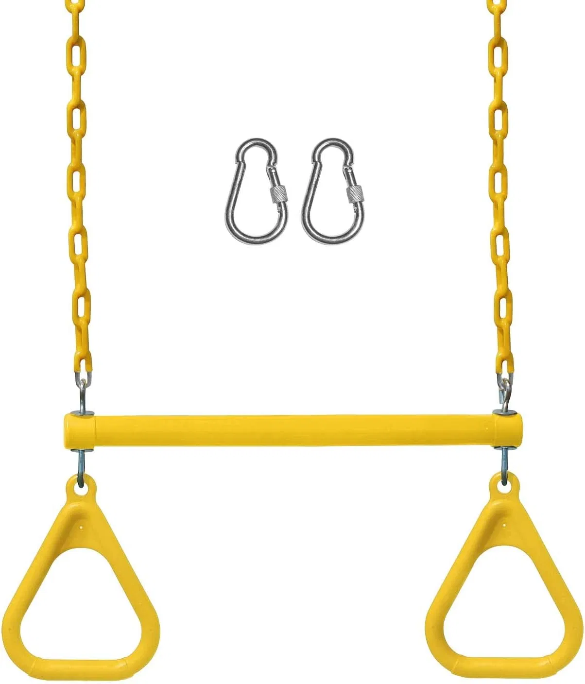 Heavy Duty Plastic Coated Chain Swing Set Accessories Gym Rings Trapeze 17inch Swing Bar