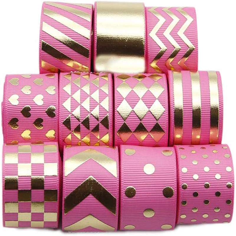 Fitas personalizadas de 5 mm tiras douradas impressas de 75 mm pontos Polka Friso de grosgrain para construção