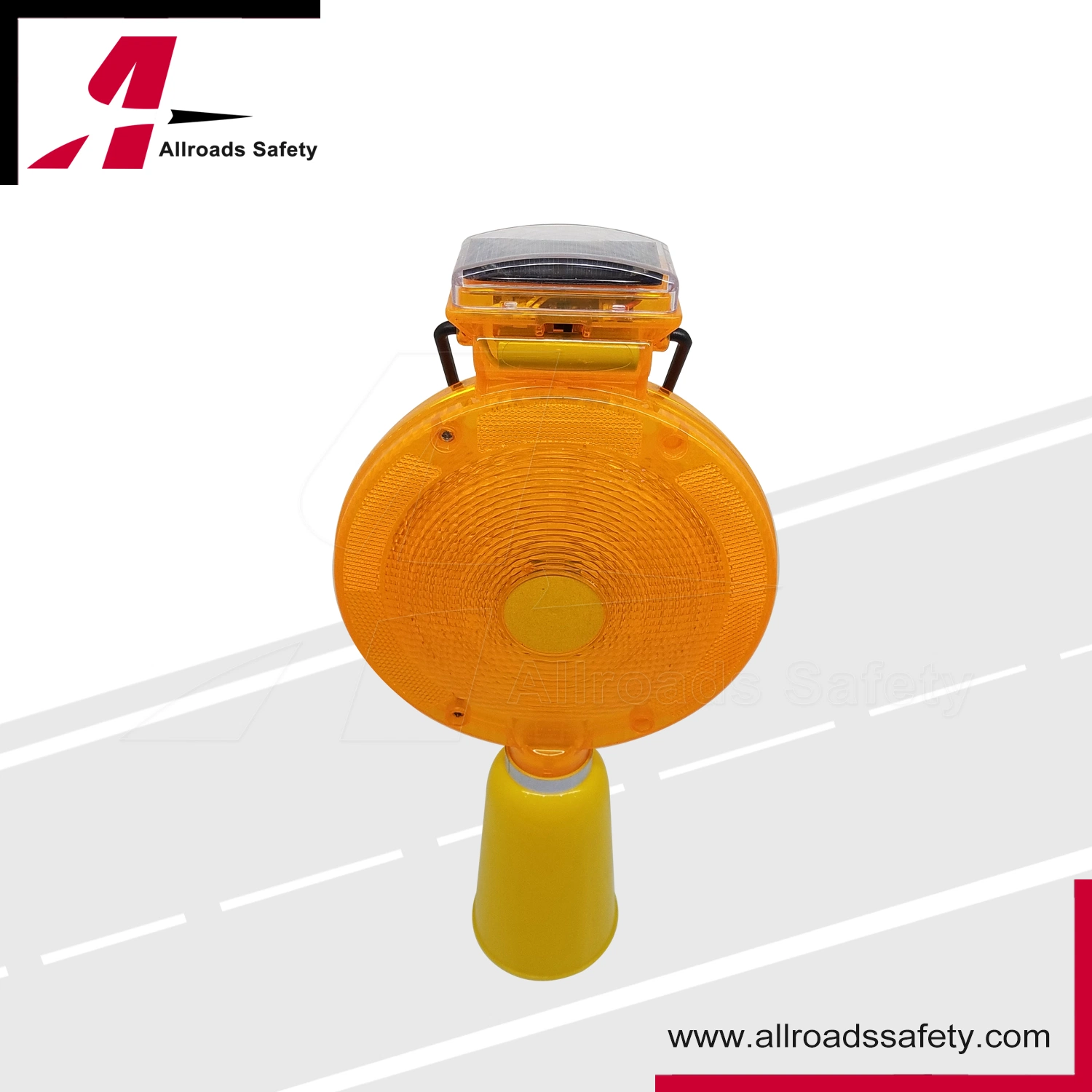 Solar Power LED Traffic Barrier Safety Warning Signal Light for Traffic Cone