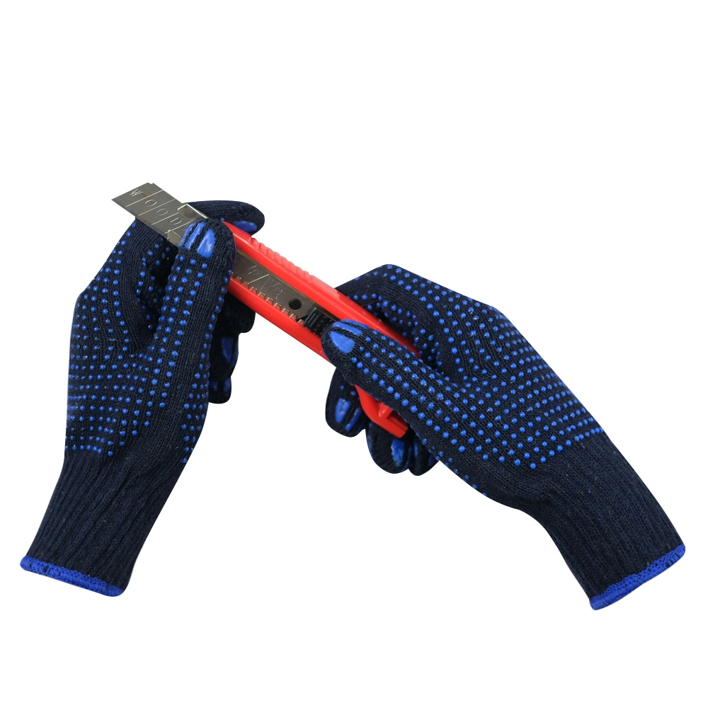 China Wholesale/Supplier Labor Safety Work Double Sided PVC Dotted/Dots Cotton Knitted Gloves