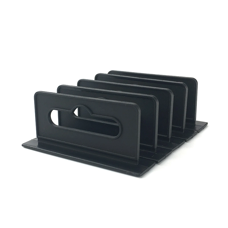 Slot Hole Black Hanging Tab Merchandise Header Hook Plastic Display