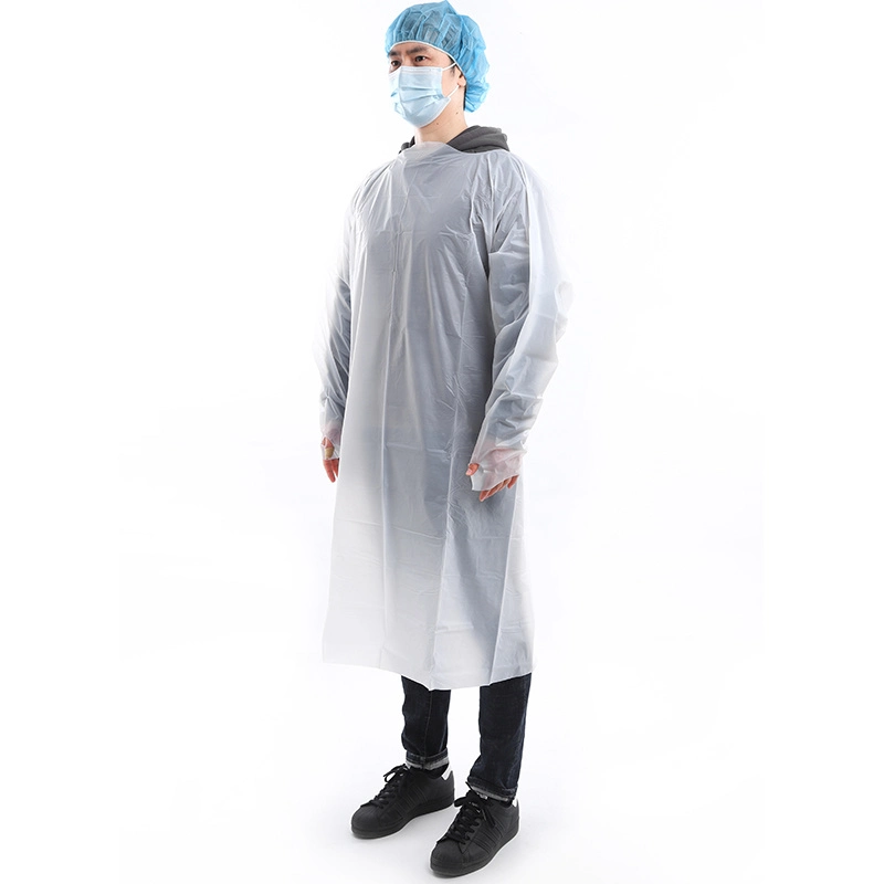 PPE Anti Virus Nurse Disposable Waterproof safety CPE Plastic Isolation Gowns