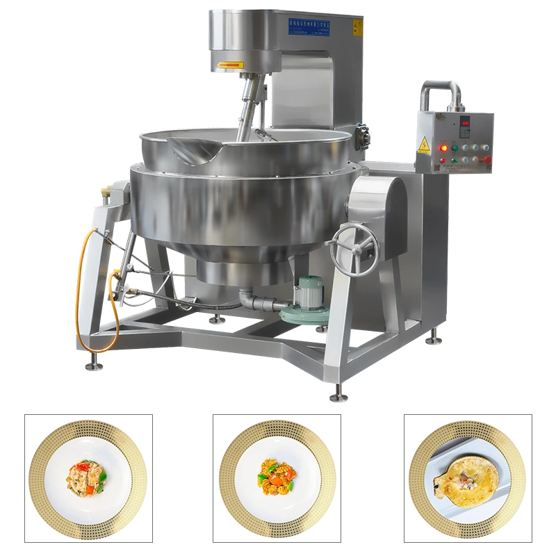 China Big Industrial Comercial Automático MultiPlanetário inclinação Curry Chili Mistura de pasta de feijão fazendo gás elétrico vapor Louisiana enchendo cozinhar Equipamento