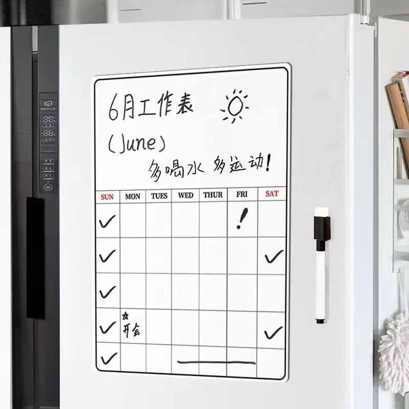 Custom Printed Chore Sheet Magnetic Calendar Board Notepad Refrigerator Whiteboard Magnet Refrigerator Plan