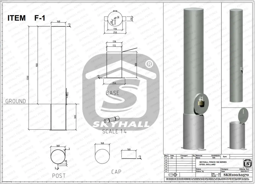 Skyhall Fence Fixed 316 L 304L 304 Stainless Steel Bollards for Sale