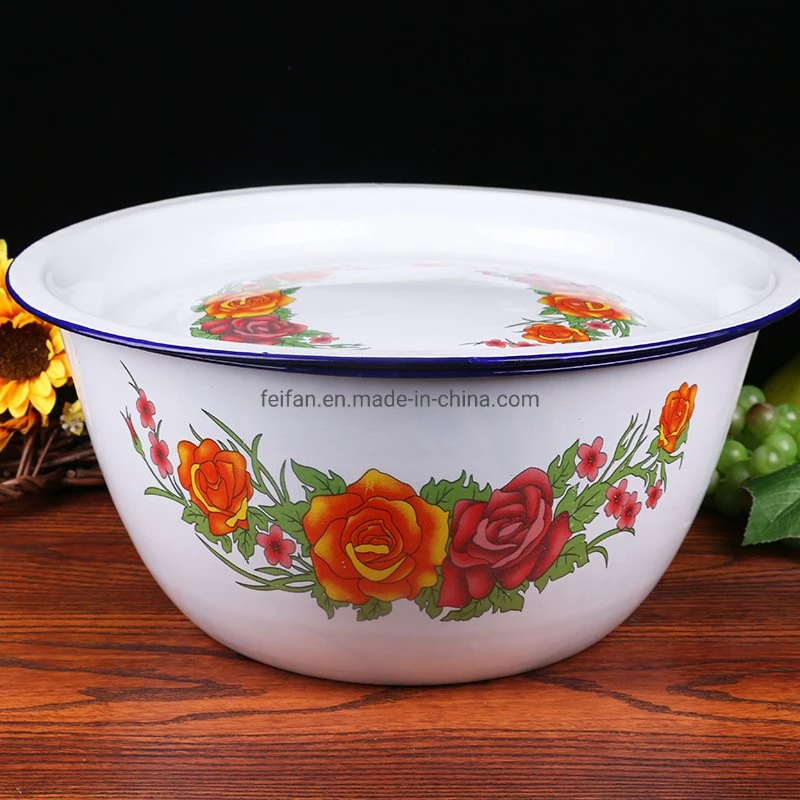 Customized Enamel Finger Bowl/Mixing Bowl/Bowl with Cover