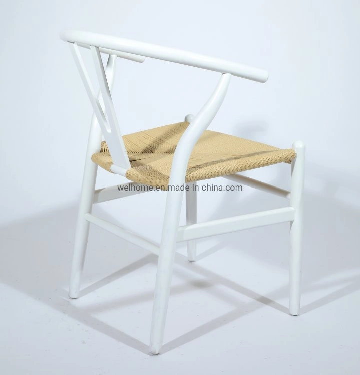 Classic Restaurant Wood White Color CH24 Wishbone Chair