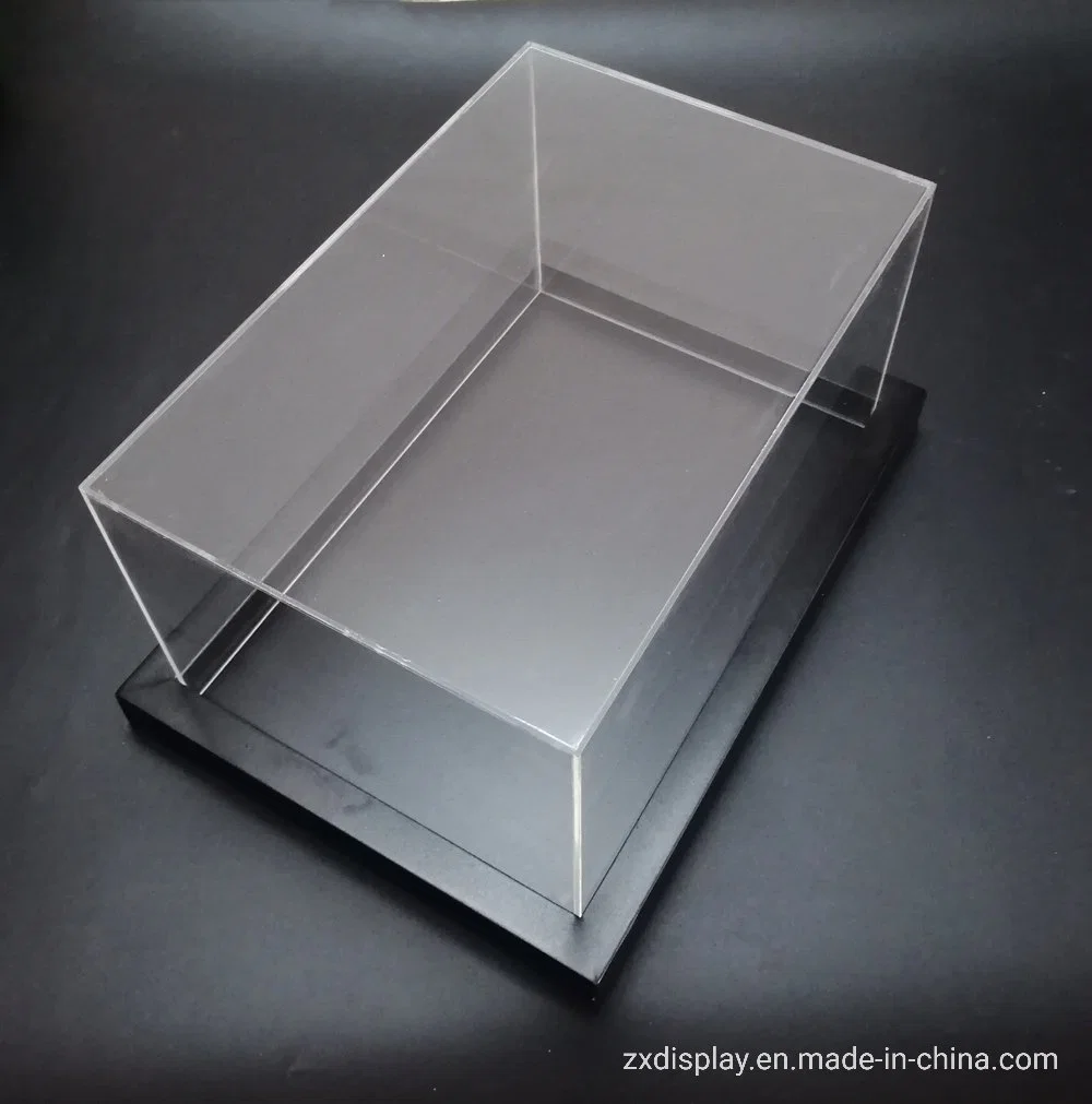 Luxury Acrylic Jewelry Display Box with Wood Base