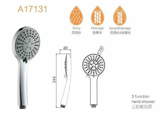 3 Function 4" Grace Hand Shower Sanitary with Air Into, Water Save Shower A17131