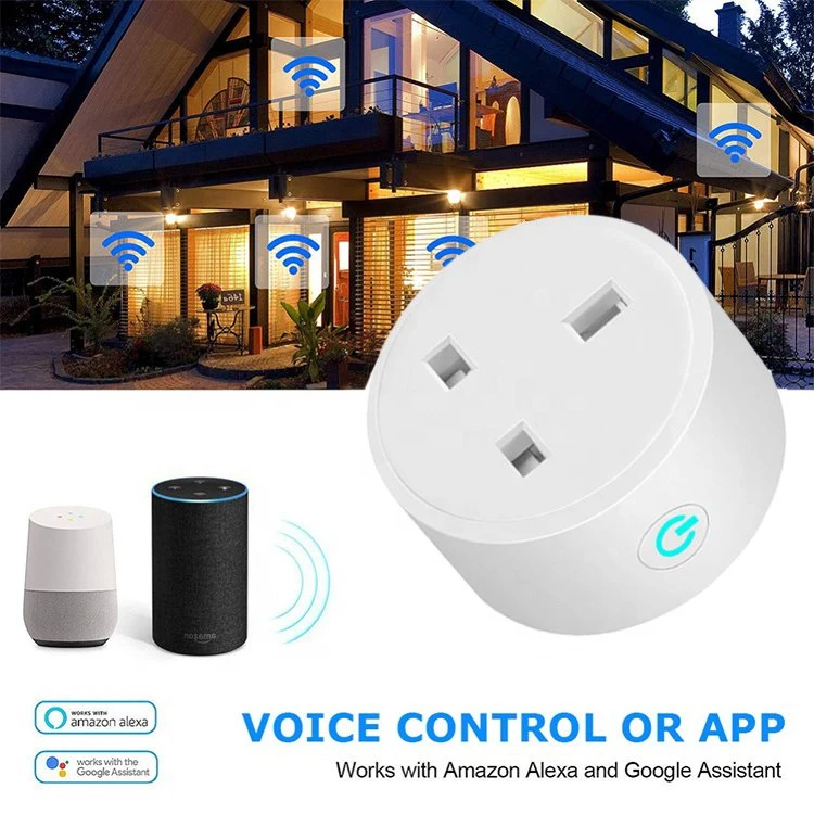 Alexa Google WiFi Smart Plug 16A طاقة مقبس طاقة متعددة جهاز تحكم عن بعد WiFi إحصائي تيار متردد بقوة 100-240 فولت IEC Standard White