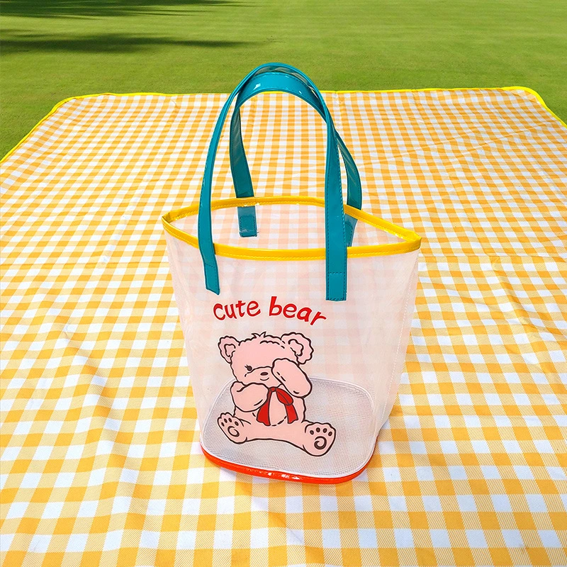 2021 New Transparent PVC Large Capacity Wash Bag Cartoon Holiday Swimming Beach Bag Jelly Bag