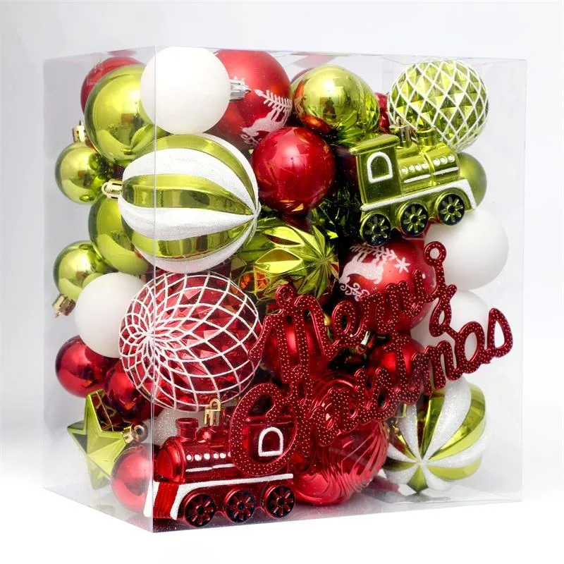 Boules de Noël colorées suspendues 6cm Ensemble cadeau Décoration