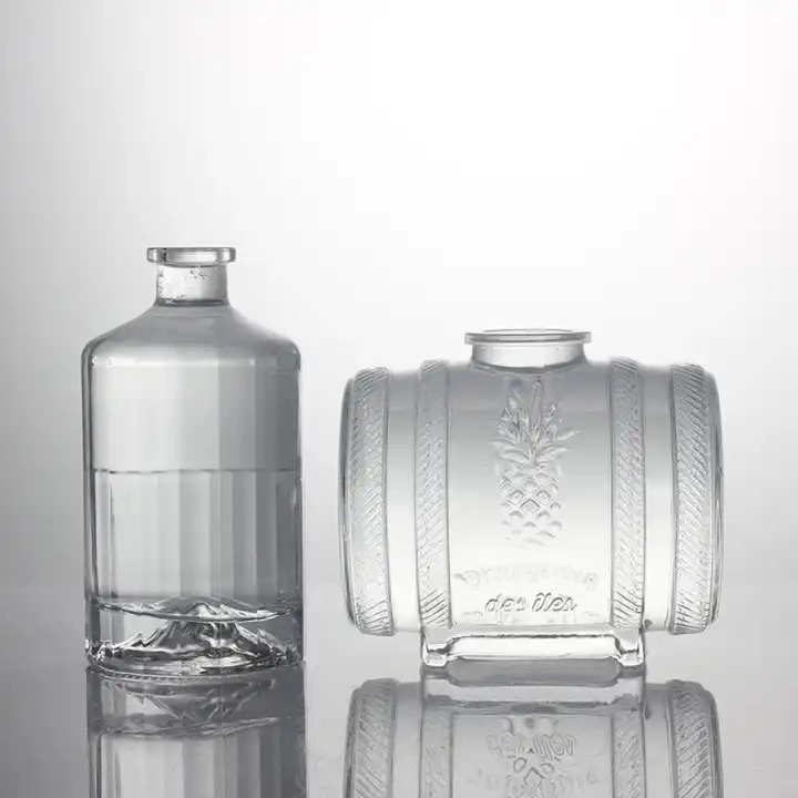 Fast Delivery Empty Round Bottle Transparent Whisky Vodka Bottle Packing Wine Vodka Whiskey for Vodka