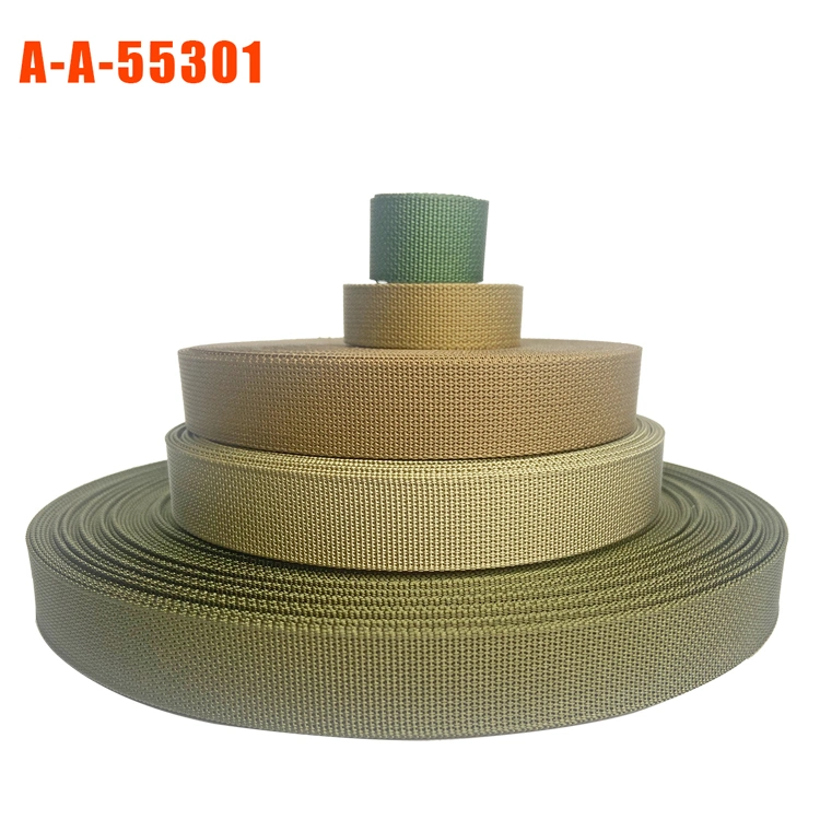 55301 Camouflage Polyester Heat Transfer Printed Non-Elastic Webbing / Strap / Tape